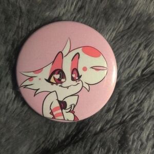 Hazbin Hotel Angel Dust Button Pin